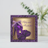 Invitation Chaussures à talons hauts femme violet fête d'anni (Debout devant)