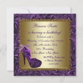 Invitation Chaussures à talons hauts femme violet fête d'anni (Dos)