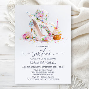 Invitation Chaussures à talons hauts florales élégantes pour