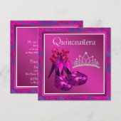 Invitation Chaussures à talons hauts Fuchsia Tiara Rose vif p (Devant / Derrière)
