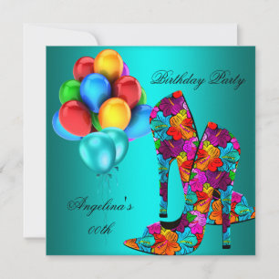 Invitation Chaussures à talons hauts FUN Ballons de fête d'an