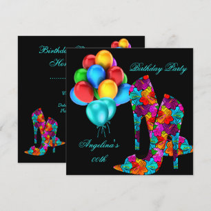 Invitation Chaussures à talons hauts FUN Ballons pour fête d'