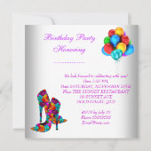 Invitation Chaussures à talons hauts FUN Ballons pour fête d' (Dos)