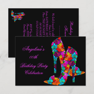 Invitation Chaussures à talons hauts FUN pour fête d'annivers