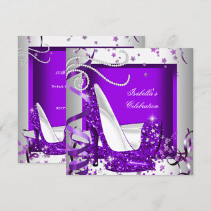 Invitation Chaussures à talons hauts Hot Purple pailletées po
