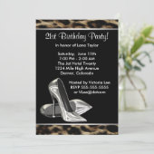 Invitation Chaussures à talons hauts léopard Femmes Fête d'an (Debout devant)