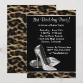 Invitation Chaussures à talons hauts léopard Femmes Fête d'an (Devant / Derrière)