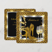 Invitation Chaussures à talons hauts Leopard noir or pour ann (Devant / Derrière)