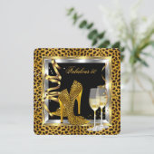 Invitation Chaussures à talons hauts Leopard noir or pour ann (Debout devant)