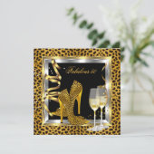 Invitation Chaussures à talons hauts Leopard noir or pour ann (Debout devant)