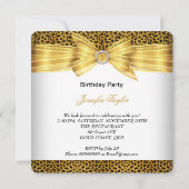 Invitation Chaussures à talons hauts léopard or blanc fête d' (Dos)