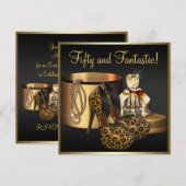 Invitation Chaussures à talons hauts léopard or Cadeau pour l (Devant / Derrière)