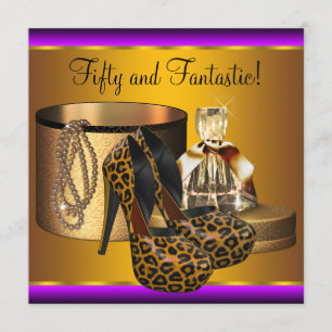 Invitation Chaussures à talons hauts Léopard Or Femme 50 ans 