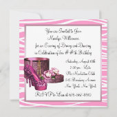 Invitation Chaussures à talons hauts léopard rose Fête d'anni (Dos)