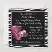 Invitation Chaussures à talons hauts léopard rose pour fête d (Dos)