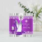 Invitation Chaussures à talons hauts Lipstick Violet Glitter (Debout devant)