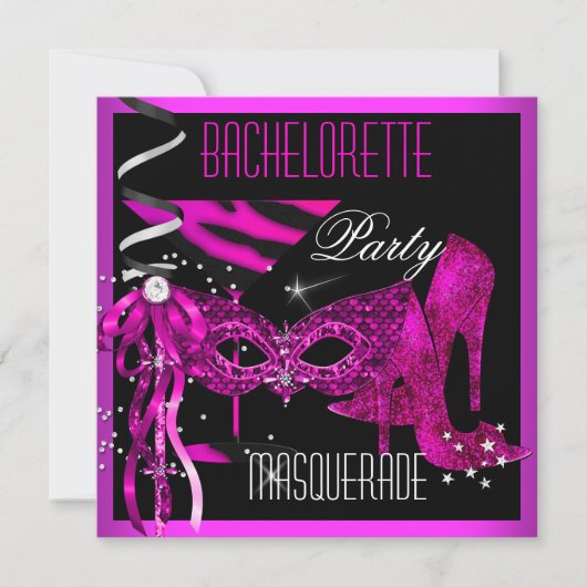 Invitation Chaussures à talons hauts Masquerade Rose Bachelor (Devant)
