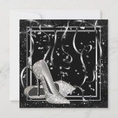 Invitation Chaussures à talons hauts noir et blanc pour fête  (Dos)