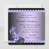 Invitation Chaussures à talons hauts noir violet Fête d'anniv (Dos)