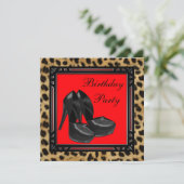 Invitation Chaussures à talons hauts noires à léopard rouge p (Debout devant)