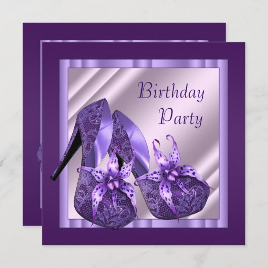 Invitation Chaussures à talons hauts Orchidée Femme Violet An (Devant / Derrière)