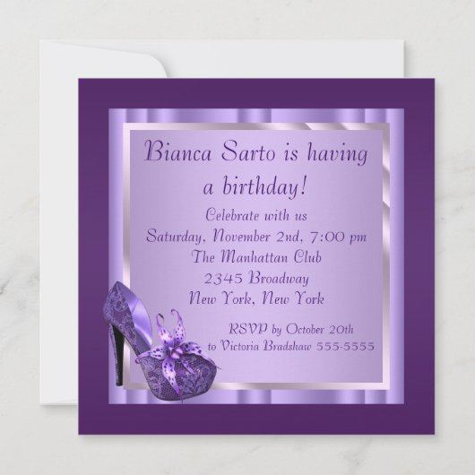 Invitation Chaussures à talons hauts Orchidée Femme Violet An (Dos)