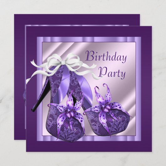 Invitation Chaussures à talons hauts Orchidée Femme Violet An (Devant / Derrière)
