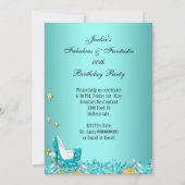 Invitation Chaussures à talons hauts pailletées bleu sarcelle (Dos)