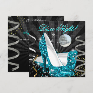 Invitation Chaussures à talons hauts pailletées disco nuit sa