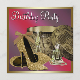 Invitation Chaussures à talons hauts Perles Femme Rouge Anniv