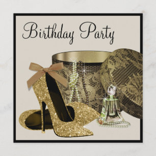 Invitation Chaussures à talons hauts Perles Noir Or Femme Ann