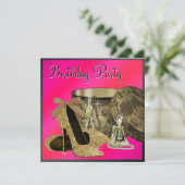 Invitation Chaussures à talons hauts Perles Rose Chaud Annive (Debout devant)