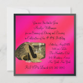 Invitation Chaussures à talons hauts Perles Rose Chaud Annive (Dos)