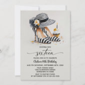 Invitation Chaussures à talons hauts rayées 16e anniversaire (Devant)