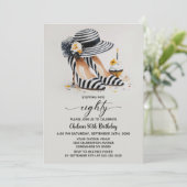 Invitation Chaussures à talons hauts rayées 80e anniversaire (Debout devant)