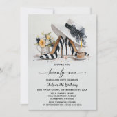 Invitation Chaussures à talons hauts rayées noir et blanc 21è (Devant)