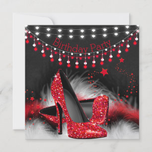 Invitation Chaussures à talons hauts Red Stars Bougies de tab