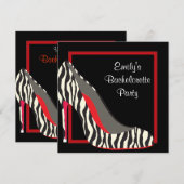Invitation Chaussures à talons hauts Red Zebra pour enterreme (Devant / Derrière)