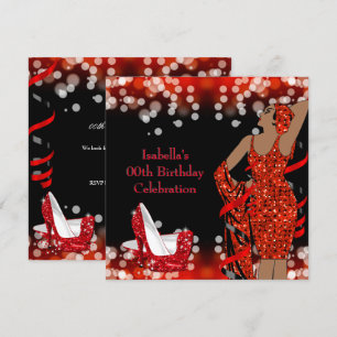 Invitation Chaussures à talons hauts rétro Lady Rouge Paillet