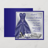 Invitation Chaussures à talons hauts Robe de bal Bleu Royal Q (Devant / Derrière)