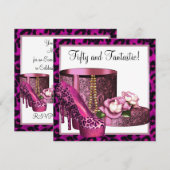 Invitation Chaussures à talons hauts roses pour femme Léopard (Devant / Derrière)