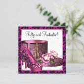 Invitation Chaussures à talons hauts roses pour femme Léopard (Debout devant)