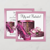 Invitation Chaussures à talons hauts roses pour femme Léopard (Devant / Derrière)