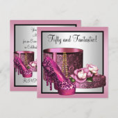 Invitation Chaussures à talons hauts roses pour femme Léopard (Devant / Derrière)