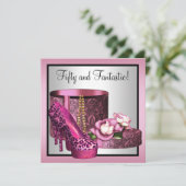 Invitation Chaussures à talons hauts roses pour femme Léopard (Debout devant)