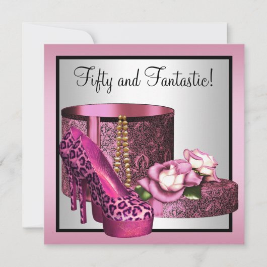 Invitation Chaussures à talons hauts roses pour femme Léopard (Devant)