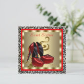 Invitation Chaussures à talons hauts rouges à imprimé léopard (Debout devant)