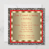 Invitation Chaussures à talons hauts rouges à imprimé léopard (Dos)