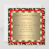 Invitation Chaussures à talons hauts rouges à imprimé léopard (Dos)