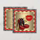 Invitation Chaussures à talons hauts rouges Anniversaire Swee (Devant / Derrière)